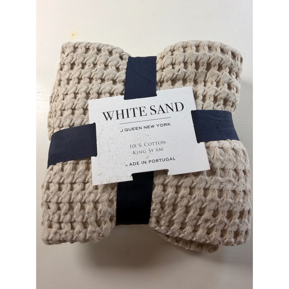 J. Queen New York King Sham Kids King Sand Modern Coastal Waffle Weave Cotton